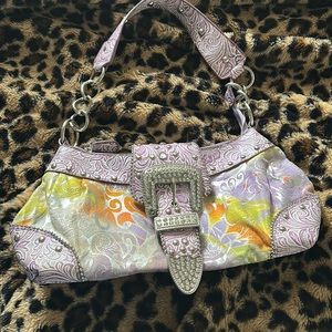 Floral diamond purse